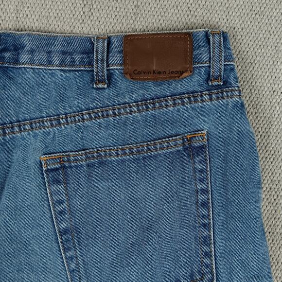 Calvin Klein Vintage Jean Shorts Men's 37X8 Blue Stone Wash Baggy Street Grunge - Picture 7 of 13